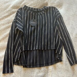 Storia Navy and White Striped Top